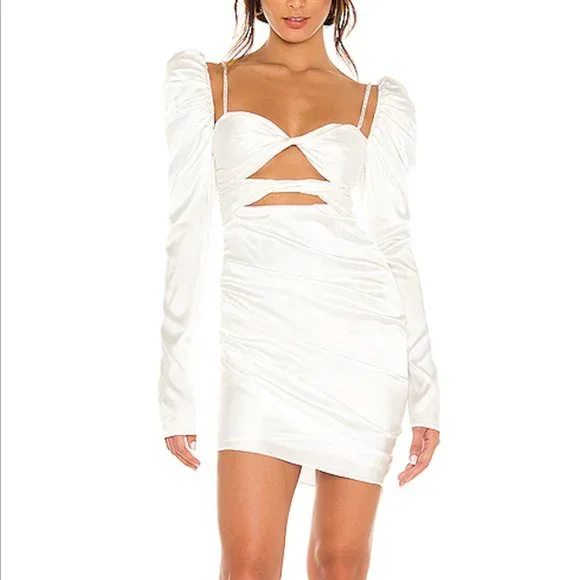 the bar silk twist dress THE BAR SILK TWIST DRESS WHITE